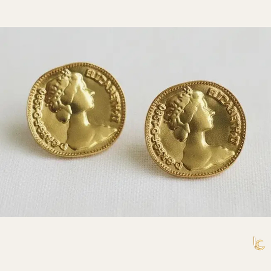 Vintage Inspired Portrait Coin Stud Earrings