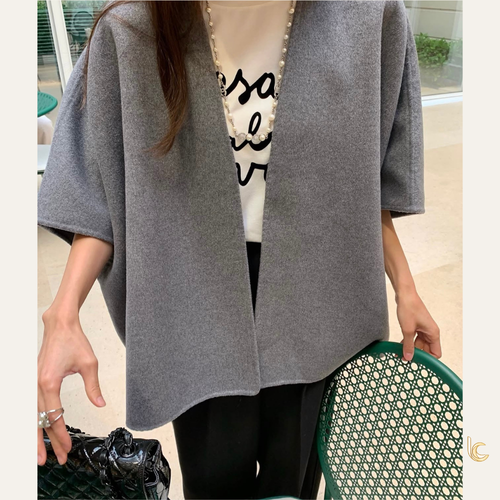 Handmade Wool-Blend Shawl Cape