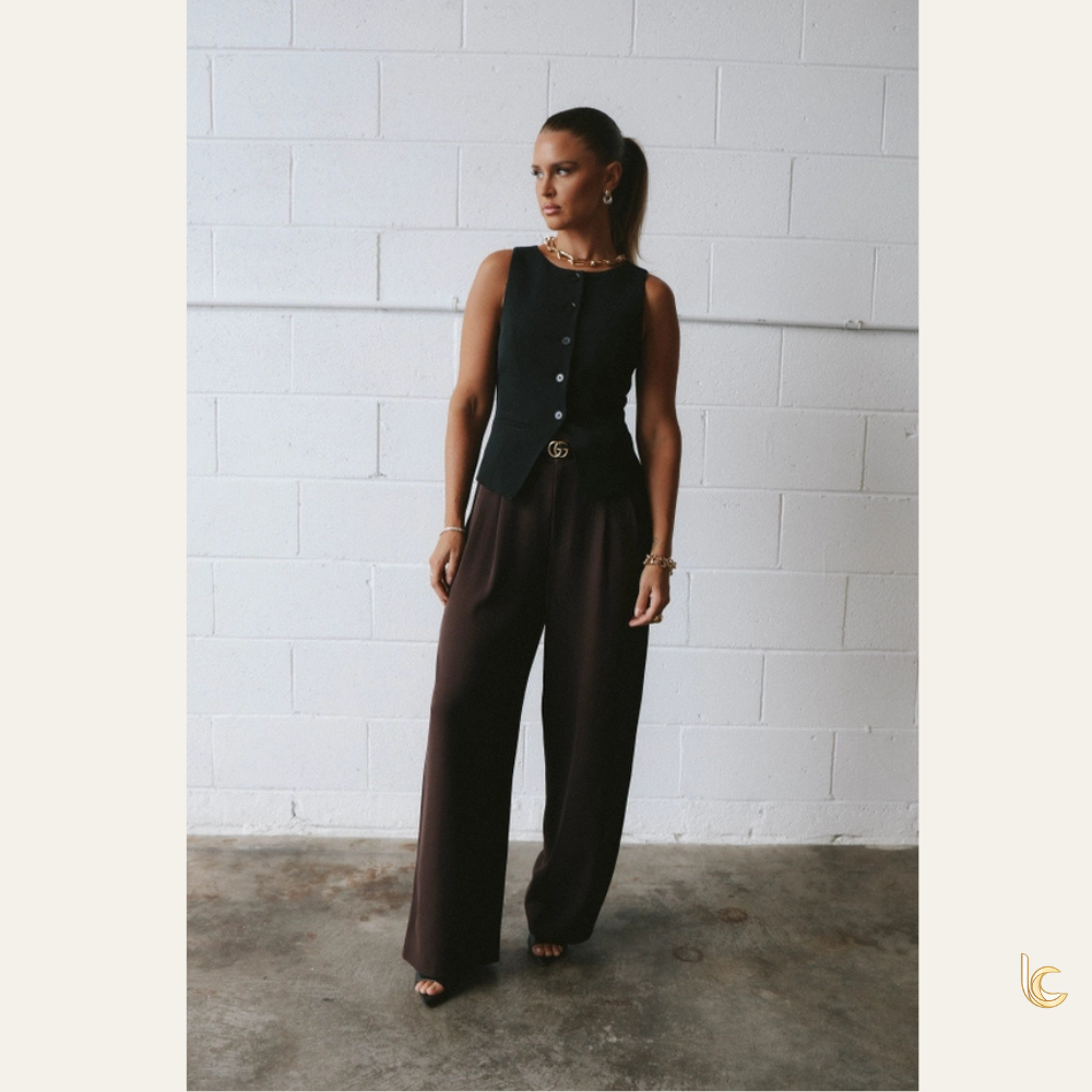 High-Waist Wide Leg Trousers – Tailored Workwear Pants Made in USA