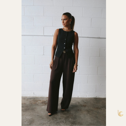 High-Waist Wide Leg Trousers – Tailored Workwear Pants Made in USA
