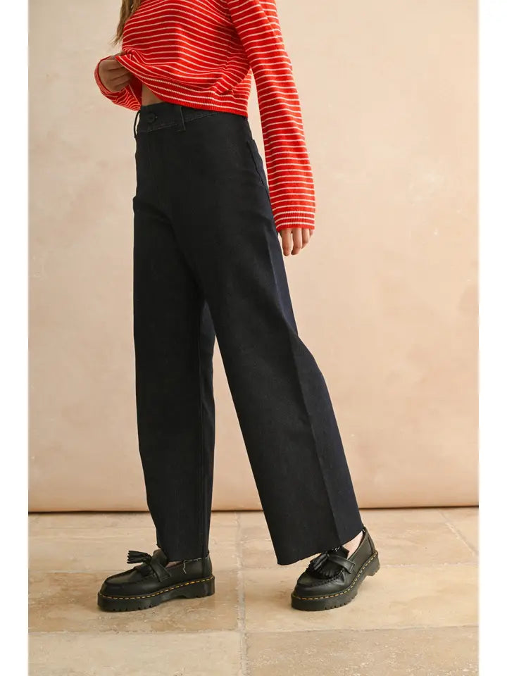 Indigo Straight Wide Leg Denim Pants | Modern Women’s Jeans