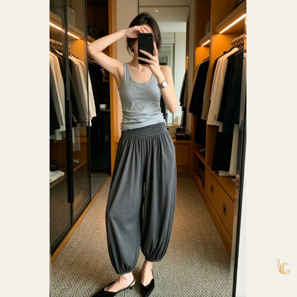Soft Stretch Jersey Balloon Pants