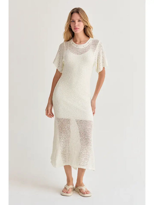 Open Knit Sweater Dress
