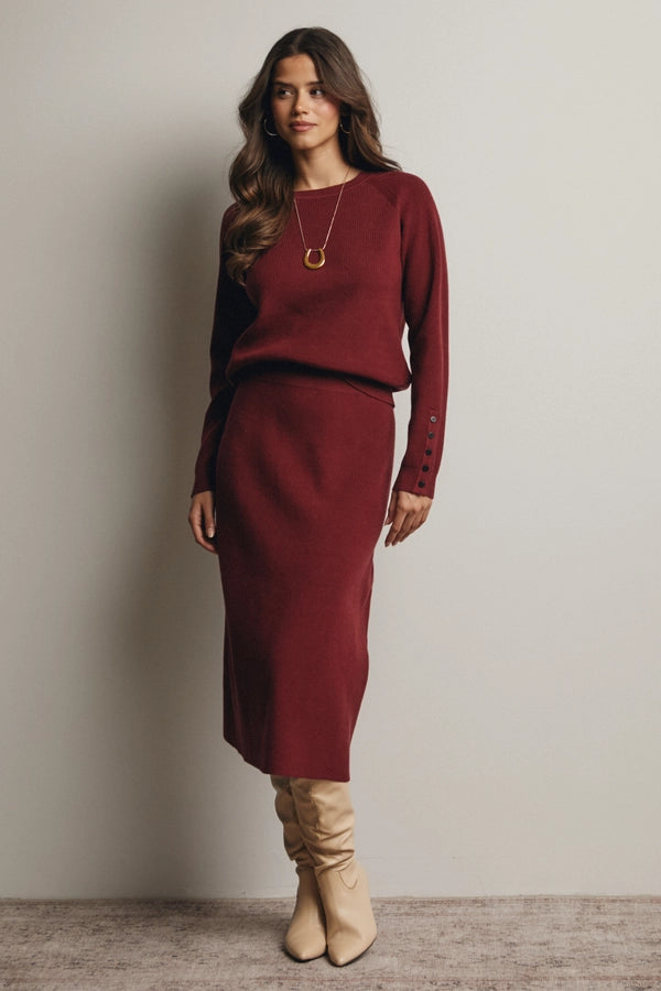 Soft Knit Sweater & Midi Skirt Set