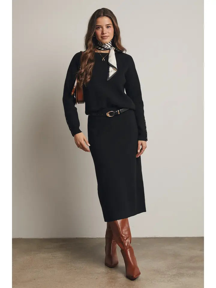 Soft Knit Sweater & Midi Skirt Set