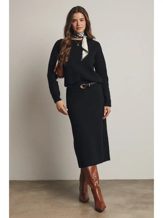 Soft Knit Sweater & Midi Skirt Set