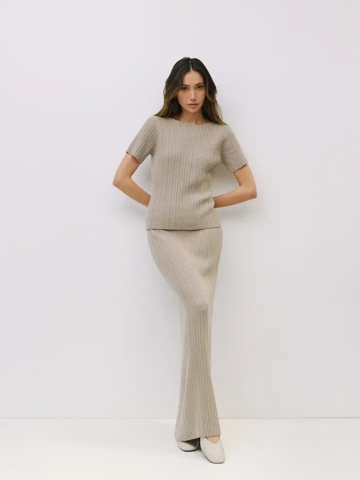 Ribbed Knit Maxi Skirt