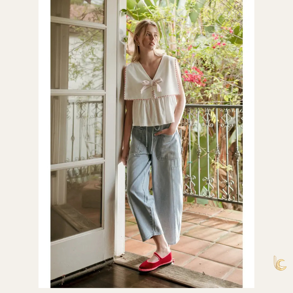 Sailor Collar Sleeveless Blouse