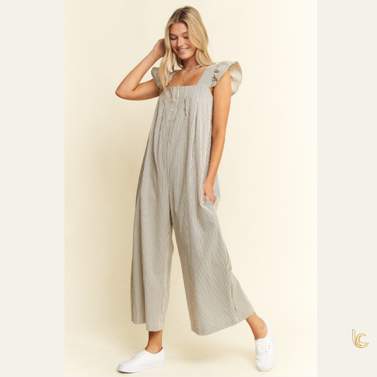 Square Neck Ruffle Jumpsuit