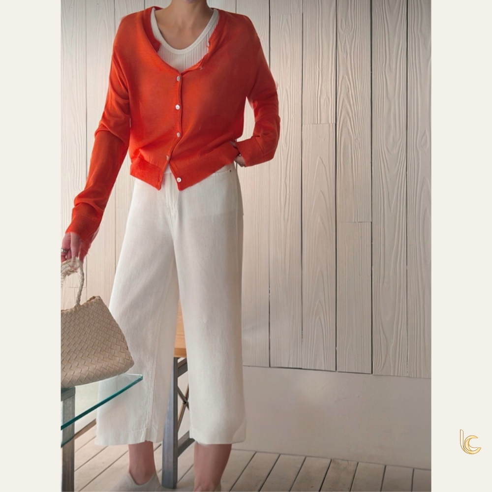 Lightweight Sheer Knit Button-Front Cardigan