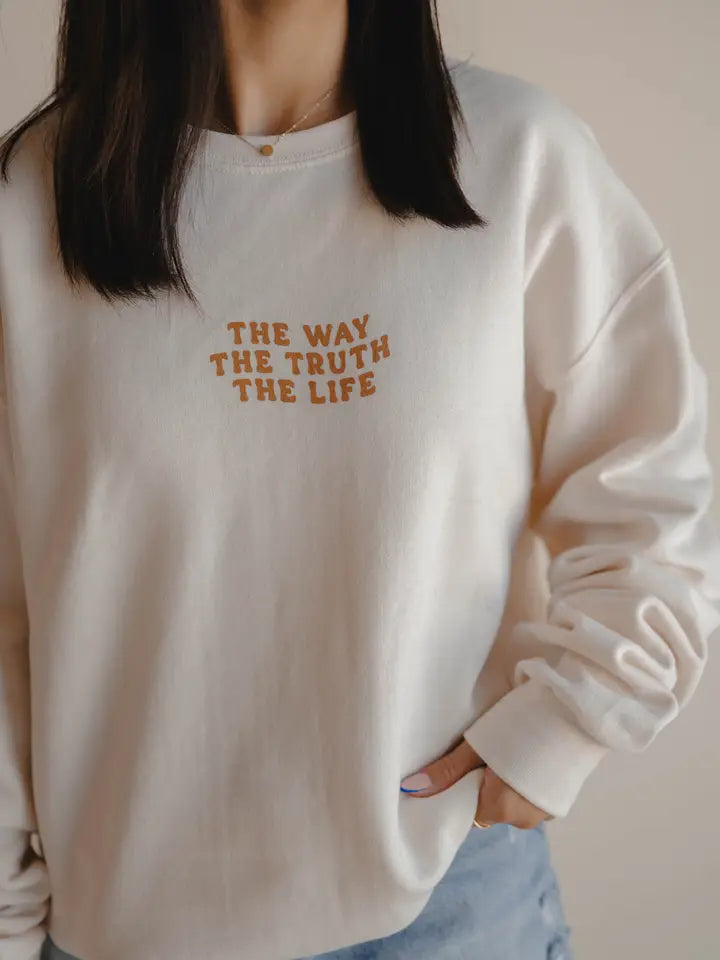 The Way, The Truth, The Life” Ivory Pullover- Made in USA