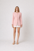 Tweed Gold Buttoned Jacket – Elegant Structured Layering Jacket