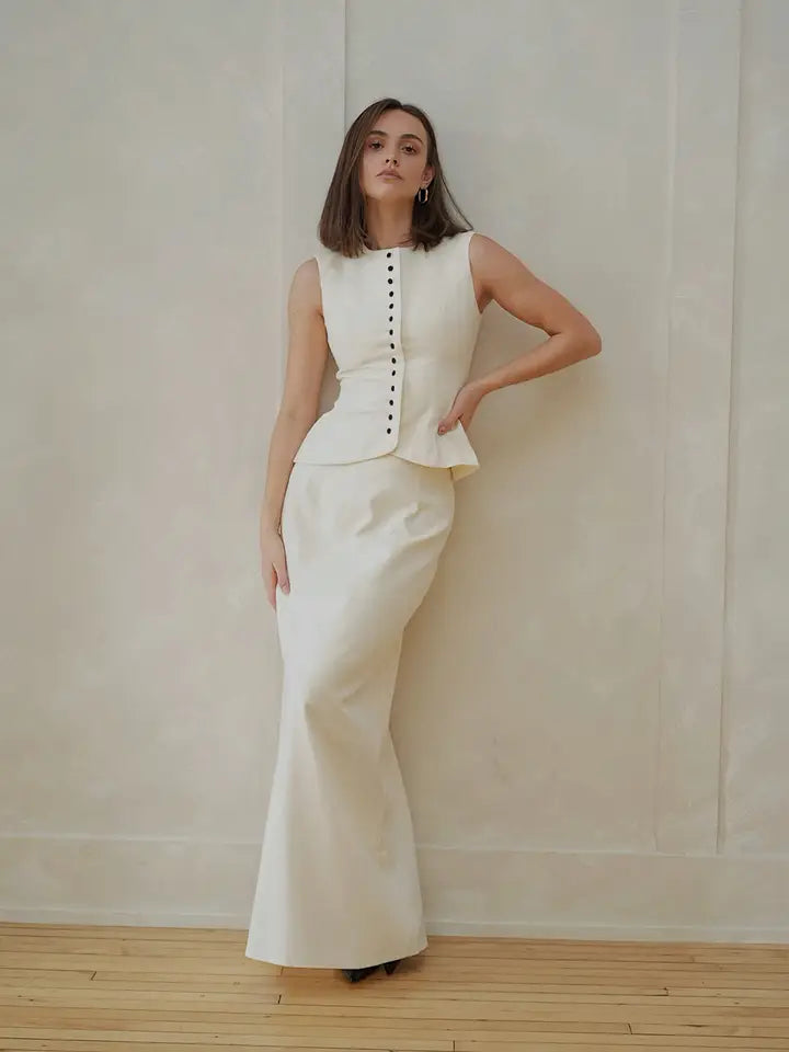 Tailored Vest & Maxi Skirt Set