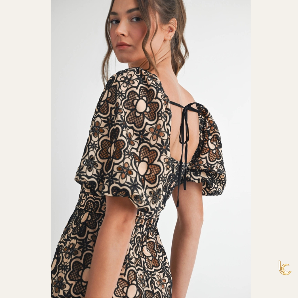 Crochet Lace Romper – Short Sleeve Resort Summer Jumpsuit