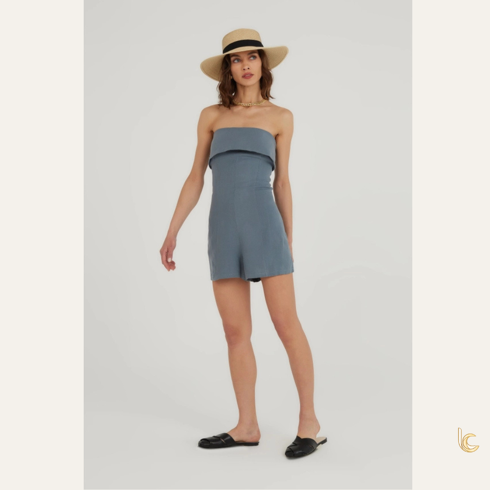 Mediterranean style Linen Romper