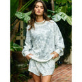 Floral Oversized Mock Neck Sweatshirt & Short*Pre order: Ship May 30,26