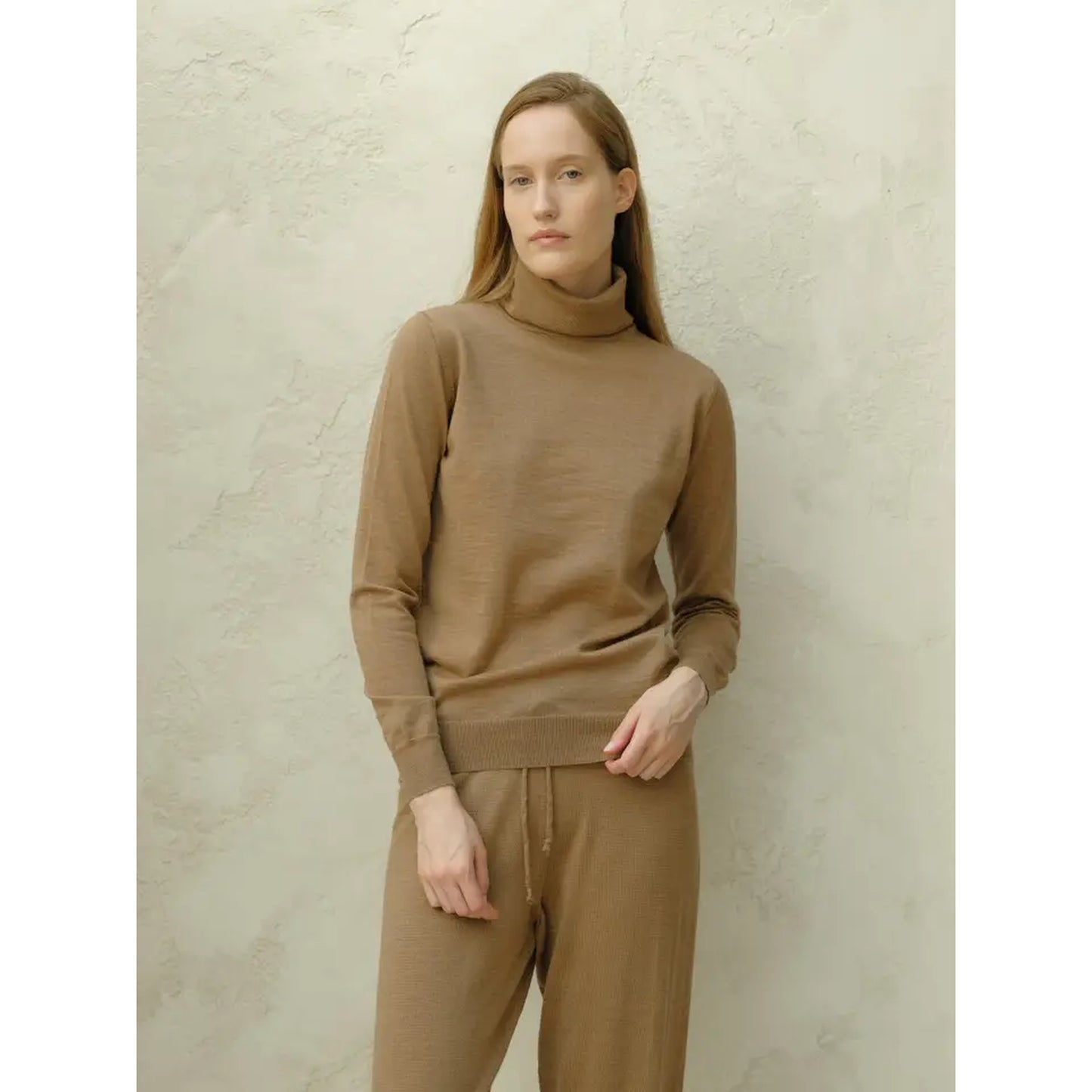 High-Collar Merino Turtleneck Sweater