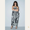 Marble Print Halter Maxi Dress