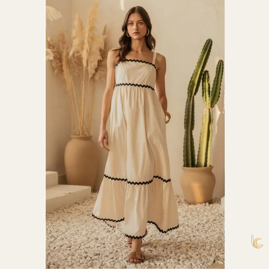 Sleeveless Square Neck Midi Dress