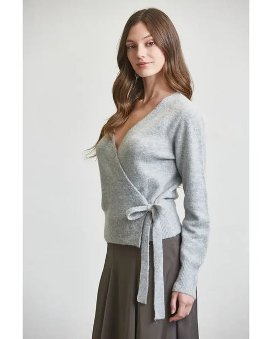 Soft Knit Wrap Sweater with Side